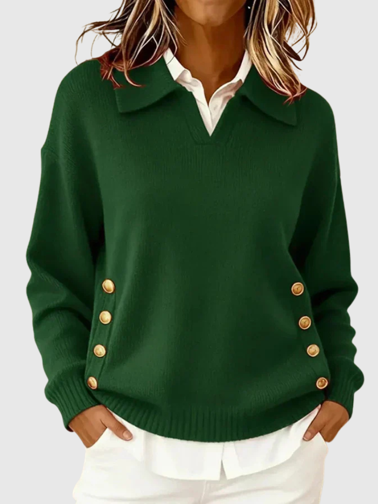DONNA BUTTON KNIT SWEATER