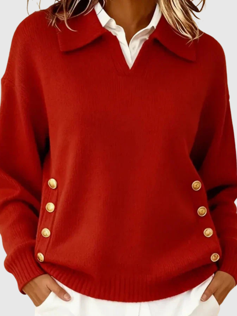 DONNA BUTTON KNIT SWEATER