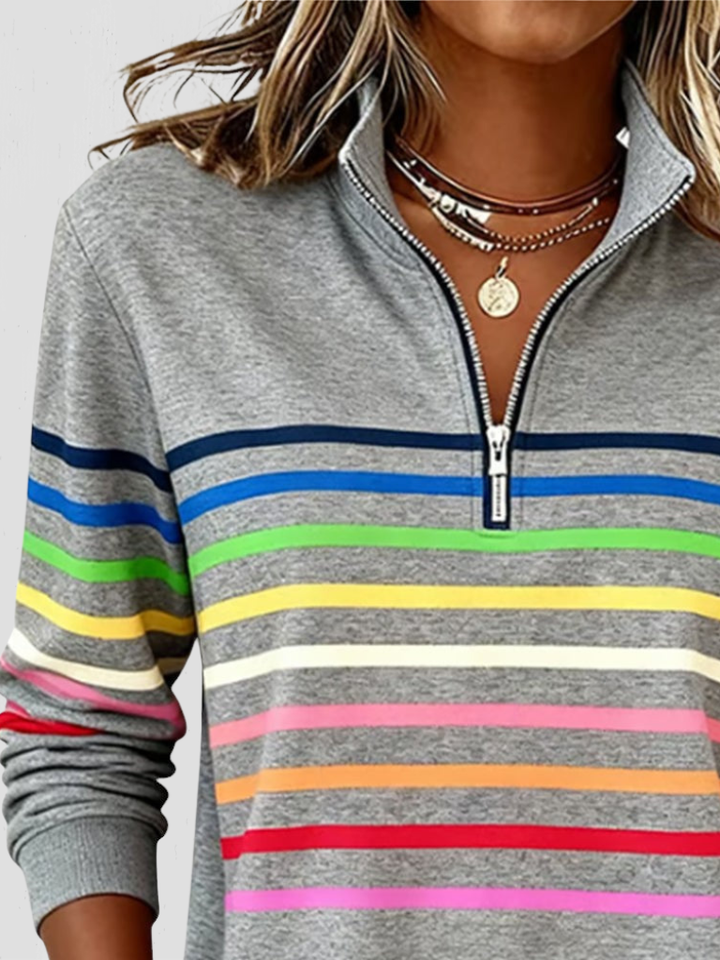 SAM STRIPED HALF-ZIP PULLOVER