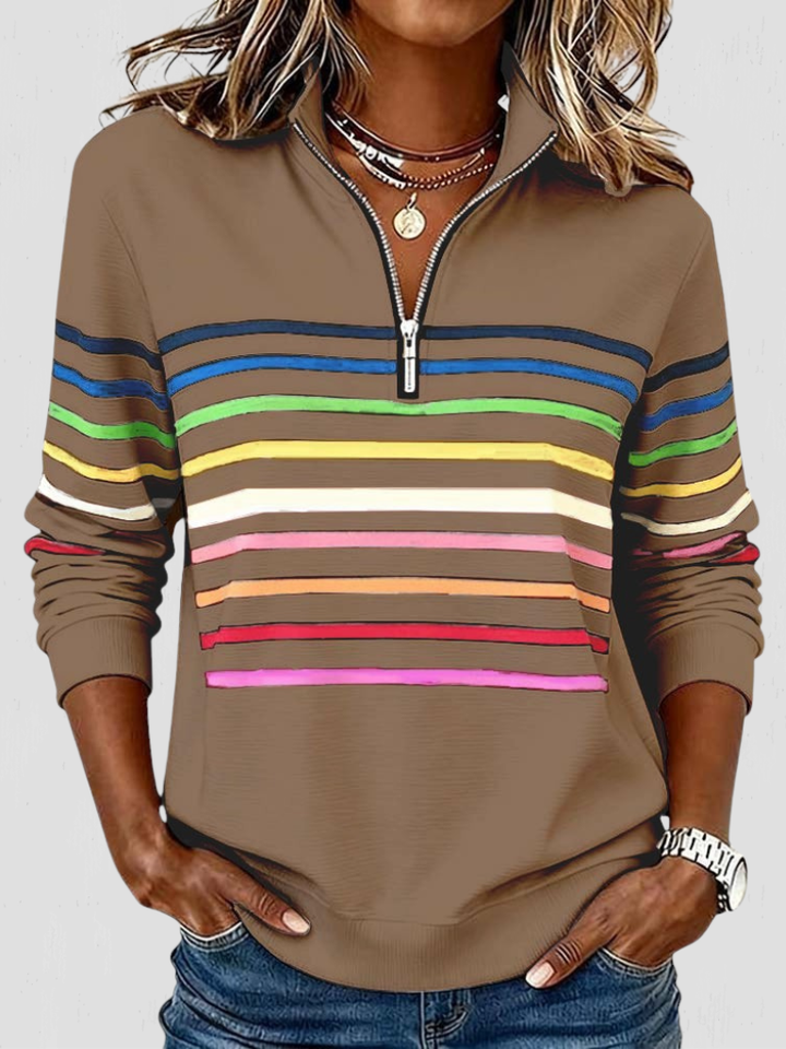 SAM STRIPED HALF-ZIP PULLOVER