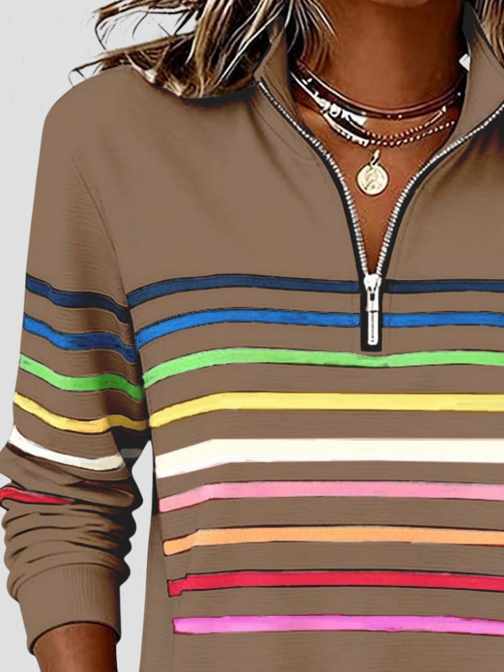 SAM STRIPED HALF-ZIP PULLOVER