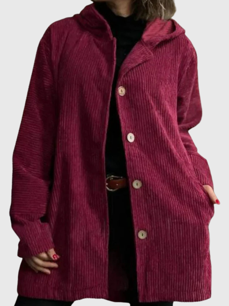 CLAUDINE CORDUROY HOODED JACKET