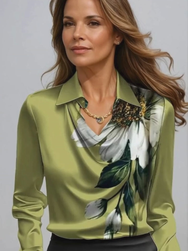 MELODY SATIN DRAPE BLOUSE