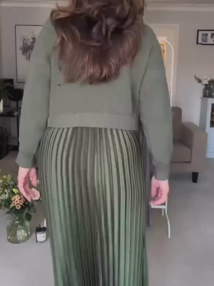 ELEGANCE PLEATED HOLIDAY DRESS