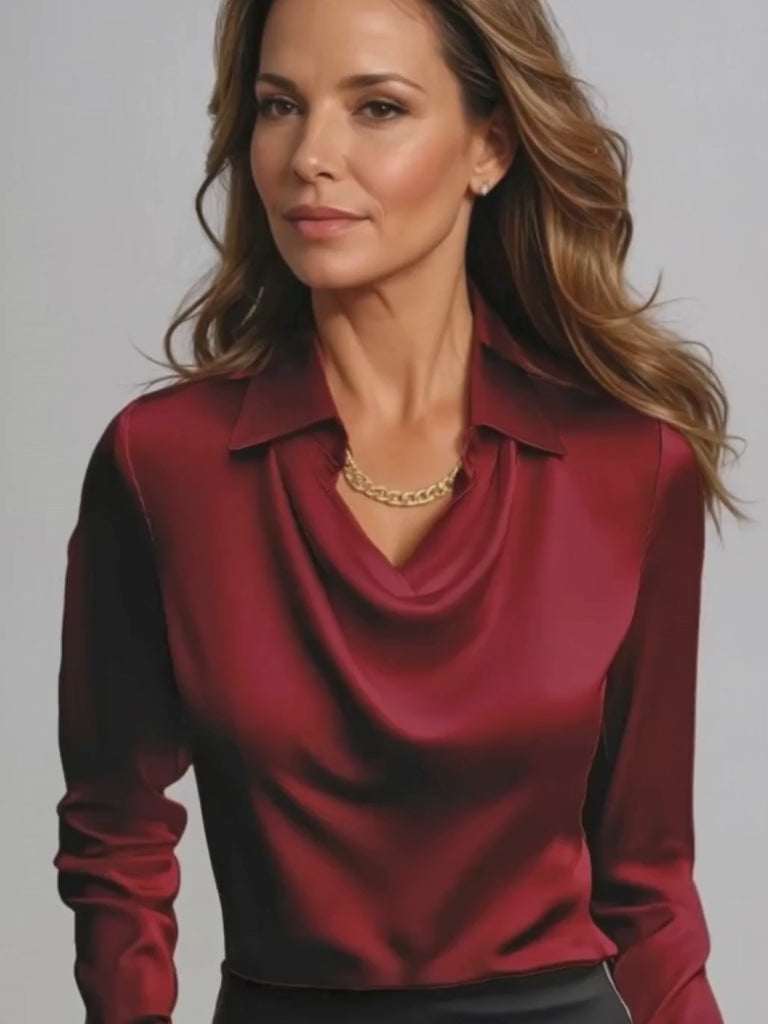 MELODY SATIN DRAPE BLOUSE